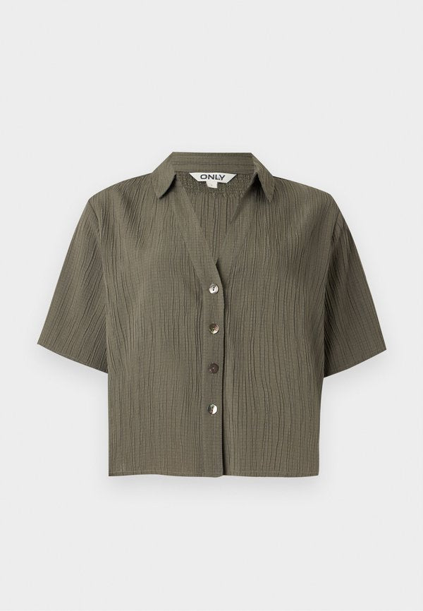 ONLY ONLMUNICH CRINKLE SHIRT - Button-down blouse - smokey olive