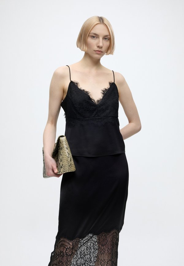 Good American SLIP MIDI SKIRT