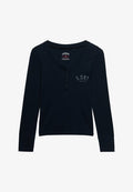 Superdry & Co SUPERDRY ATHLETIC BUTTON DOWN LONG SLEEVE TOP.. - Long sleeved top - eclipse navy