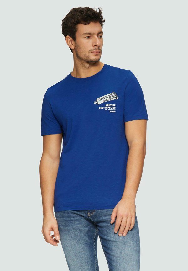 s.Oliver CREW-NECK - Print T-shirt - ozeanblau