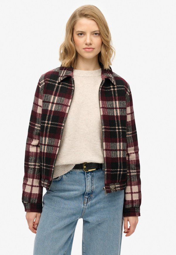 Superdry & Co CHECKED RANCH QUILTED - Light jacket - desert bone off white check