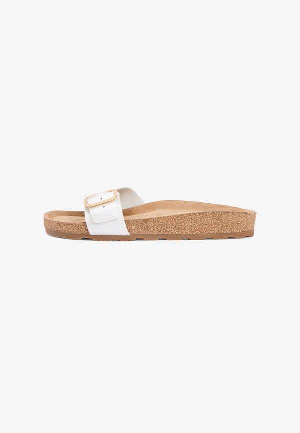 Tommy Hilfiger CORK FOOTBED SLIP-ON SANDALS - Pool slides - ecru