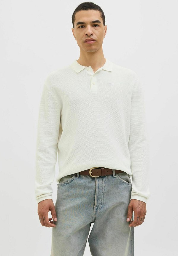 Jack & Jones Knitted Plain Knitted - Polo shirt - cloud dancer