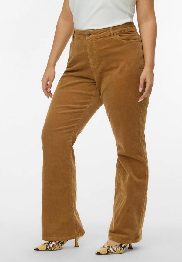 Vero Moda Curve VMCSIGA High rise - Trousers - tobacco brown