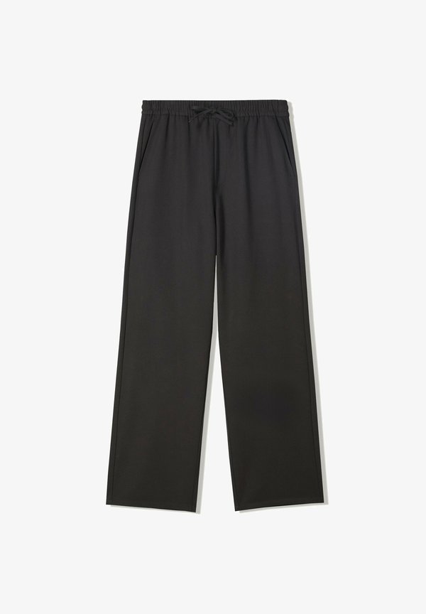 Bershka STRAIGHT-FIT TAILORED  - Trousers - black
