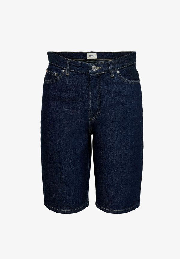 ONLY ONLSONNY HW WIDE - Denim shorts - dark blue denim