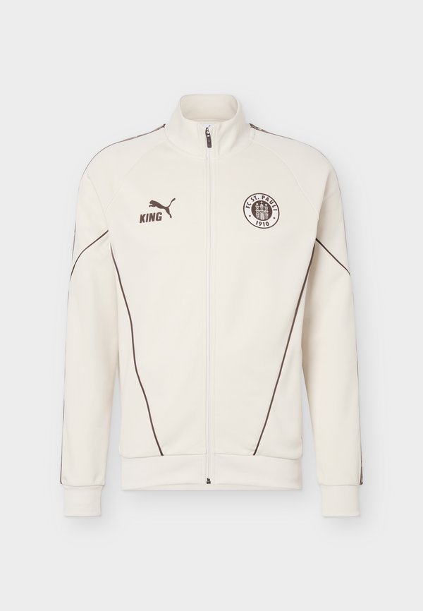 Puma FC ST. PAULI KING ANTHEM JACKET - Club wear - alpine snow/dark chocolate
