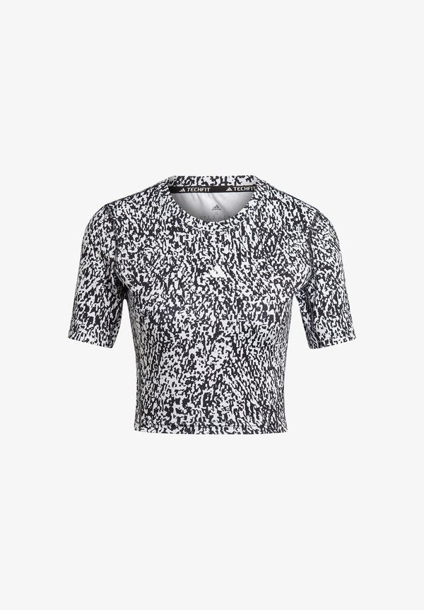 adidas Performance ADIDAS PERFORMANCE TECHFIT CROPPED T-SHIRT DAMEN UNDERWEAR - KURZARM - Undershirt - weissschwarzweiss