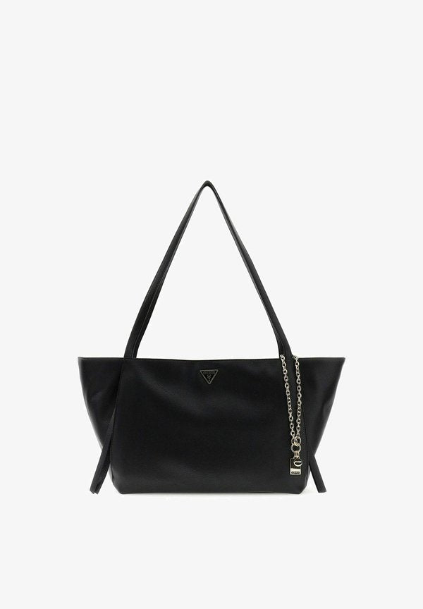 Guess DEVON 3 COMPARTMENT TOTE - Handbag - black