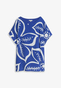TOM TAILOR TOM TAILOR T-SHIRT PLUS SIZE - T-SHIRT IM MATERIAL-MIX - Print T-shirt - shiny royal blue