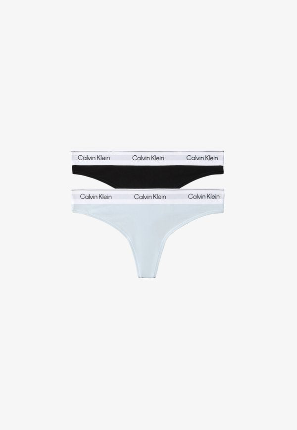Calvin Klein Underwear 2 PACK ICON - Thong - black/plein air