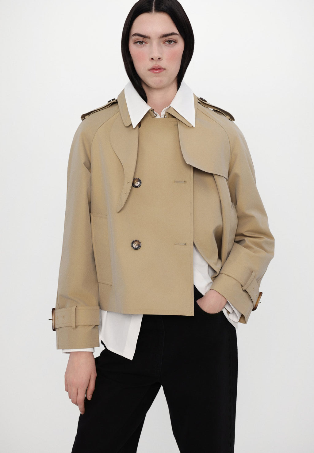 STUDIO ID ISLA SHORT TRENCH COAT