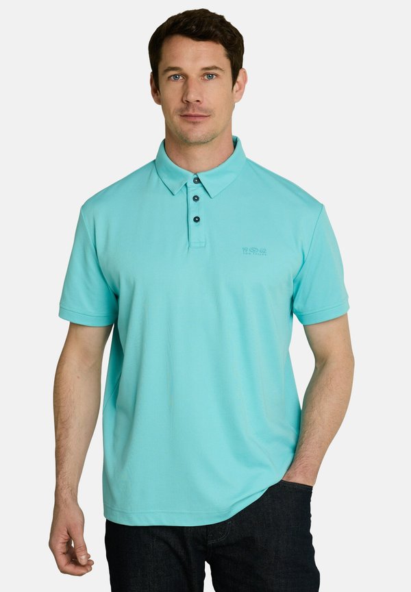 TOM TAILOR POLOSHIRT MIT LOGO-PRINT - Polo shirt - river teal two tone