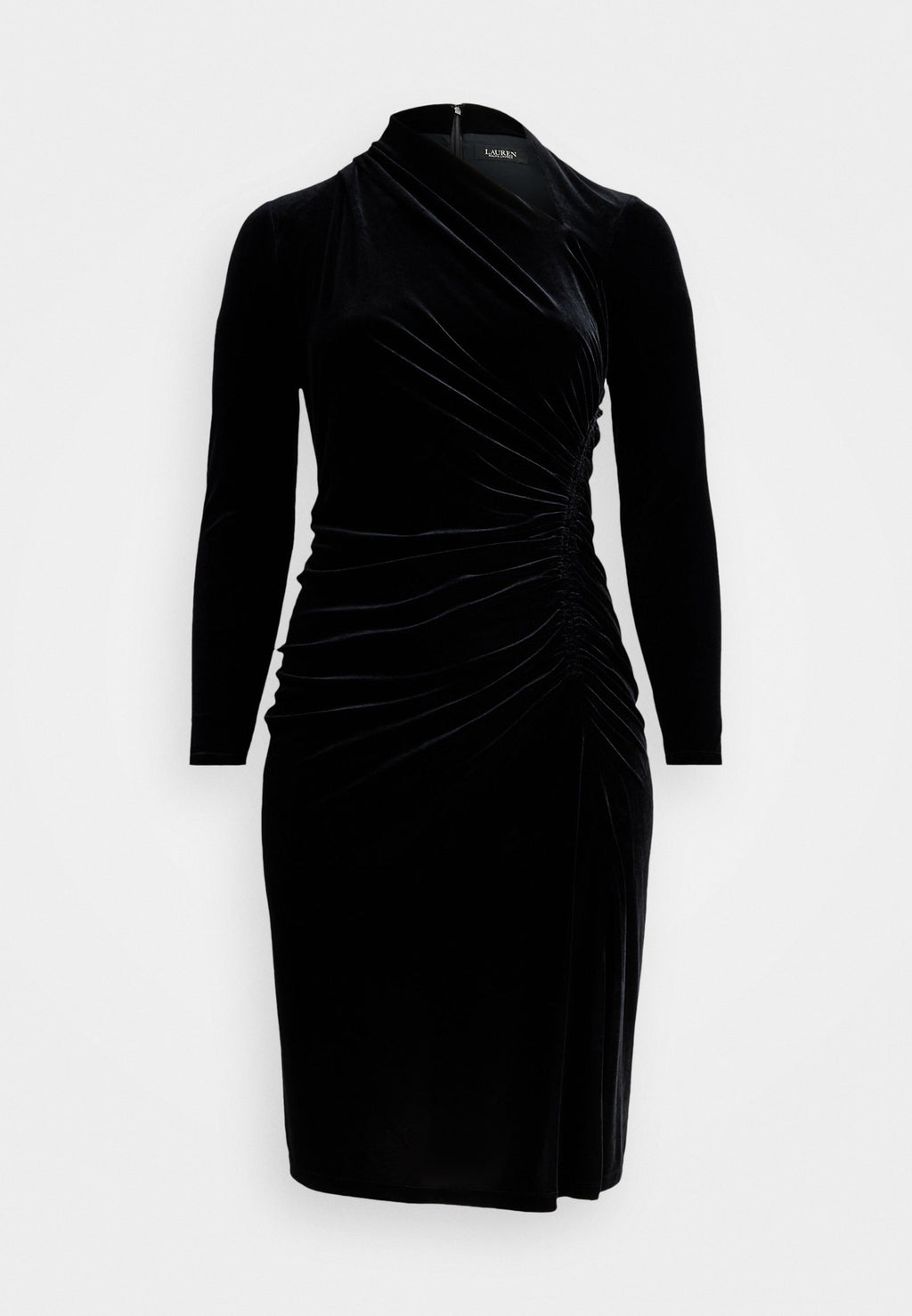 Lauren Ralph Lauren Woman RUCHED VELVET ASYMMETRICAL DRESS