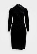 Lauren Ralph Lauren Woman RUCHED VELVET ASYMMETRICAL DRESS