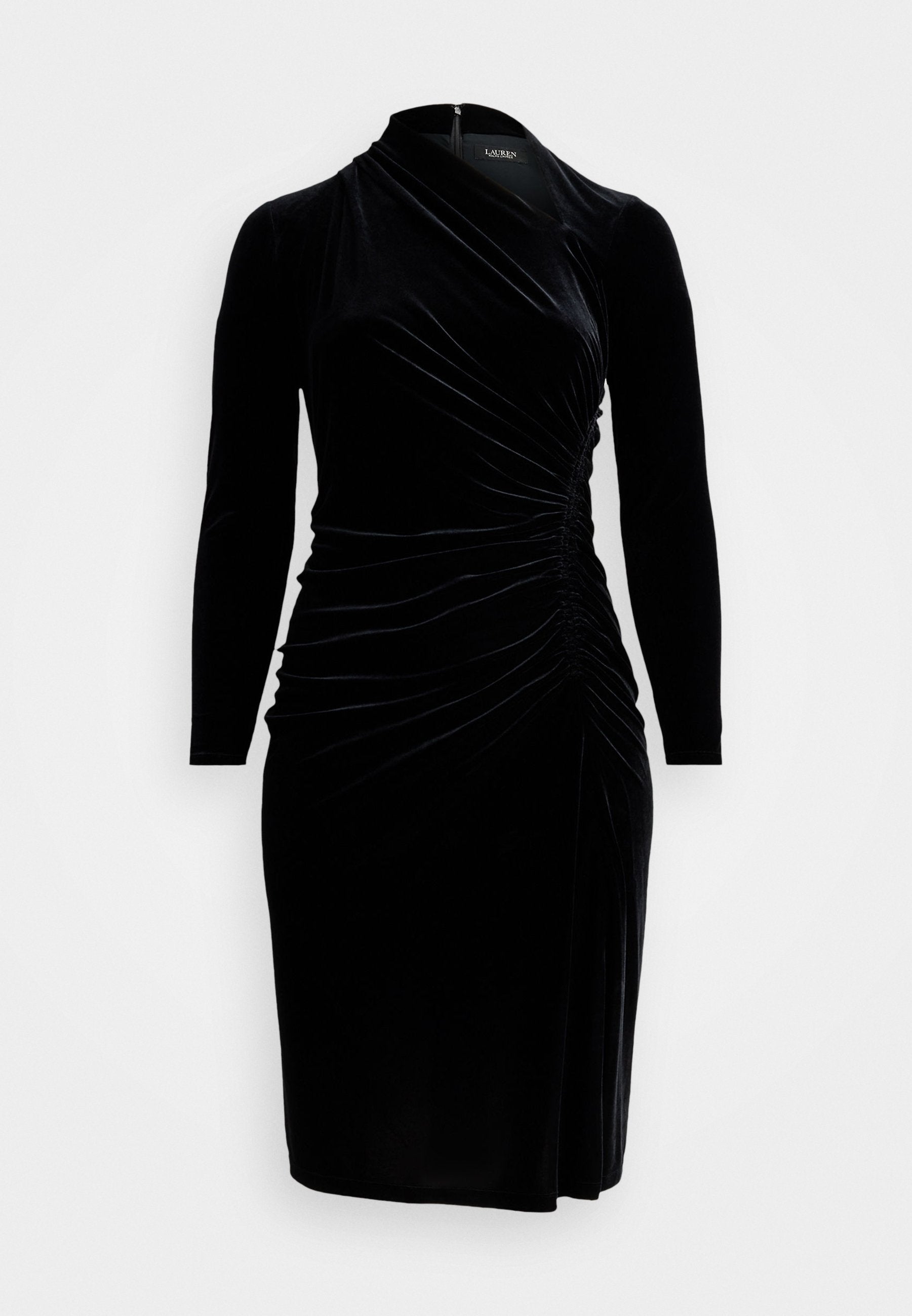 Lauren Ralph Lauren Woman RUCHED VELVET ASYMMETRICAL DRESS