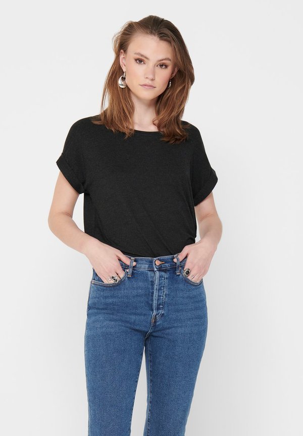 ONLY ONLMOSTER S/S O-NECK TOP NOOS JRS - Basic T-shirt - dark grey melange