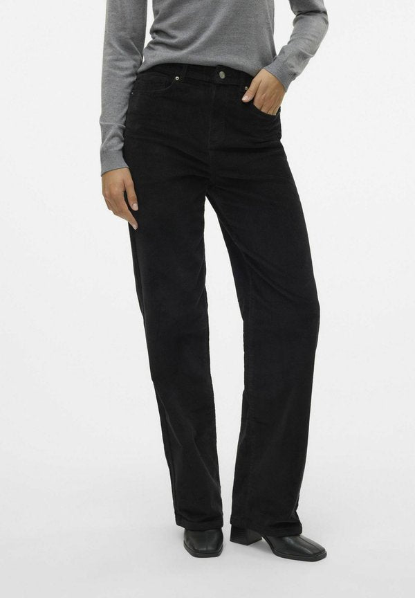 Vero Moda VMTESSA WIDE PANTS - Trousers - black