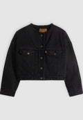 Levi's® COLLARLESS CROP TRUCKER - Denim jacket - slight night
