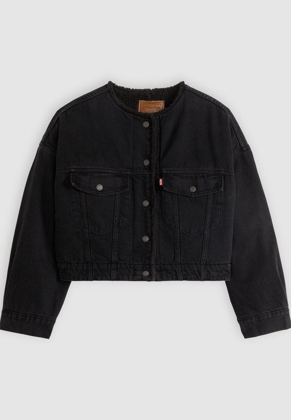 Levi's® COLLARLESS CROP TRUCKER - Denim jacket - slight night