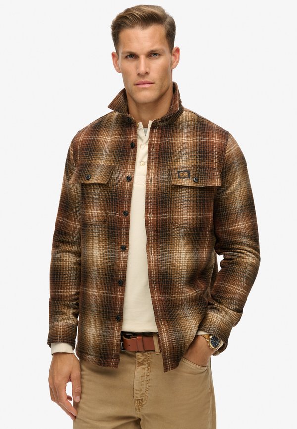 Superdry & Co MILLER - Shirt - haze ombre brown