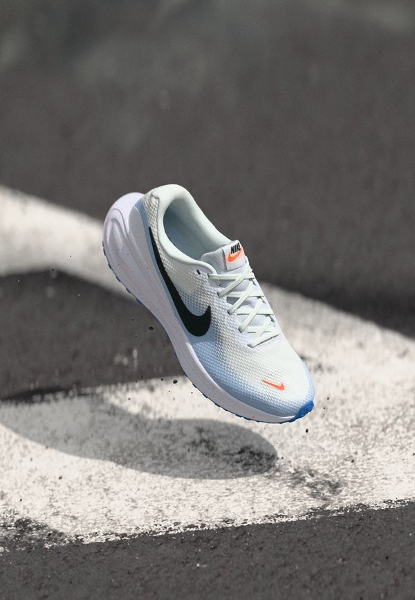 Nike Performance REVOLUTION  - Road running shoes - white/off noir/hydrogen blue/blue crystal/total orange