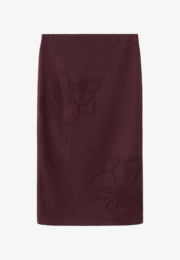 Mango ADULT - Pencil skirt - mottled bordeaux