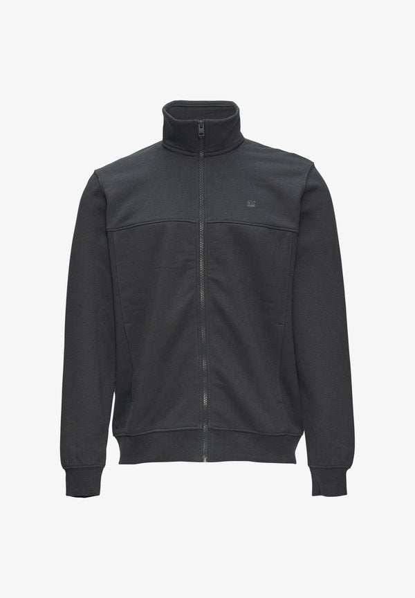 s.Oliver SWEATJACKE MIT STEHKRAGEN UND LOGO-DETAIL - Zip-up sweatshirt - schiefergrau