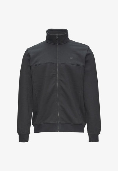 s.Oliver SWEATJACKE MIT STEHKRAGEN UND LOGO-DETAIL - Zip-up sweatshirt - schiefergrau