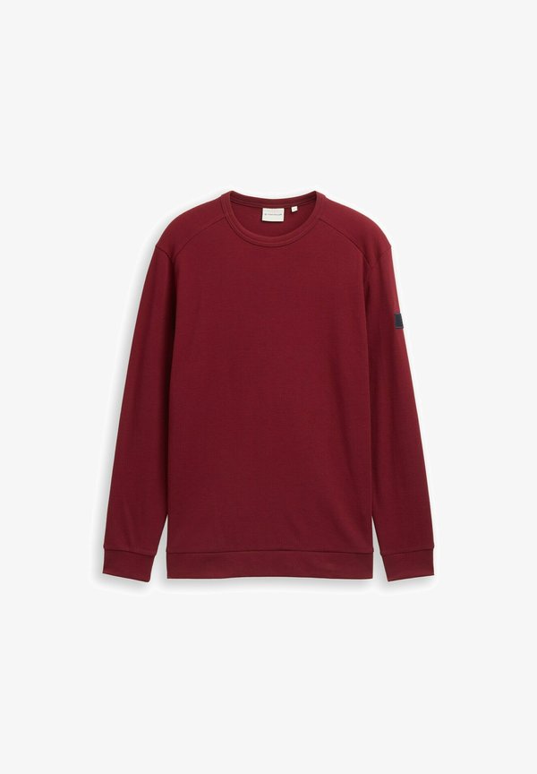 TOM TAILOR MIT WAFFELSTRUKTUR - Sweatshirt - cabarnet bordeaux red