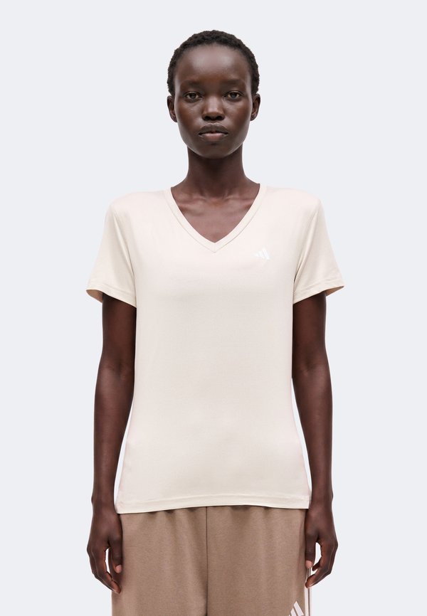 adidas Performance WORKOUT ESSENTIALS V NECK - Sports T-shirt - alumina