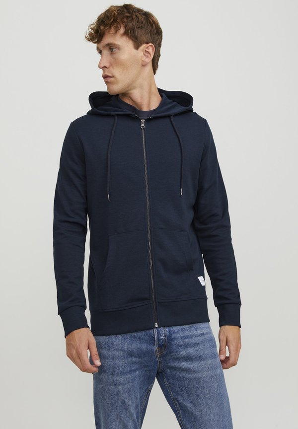 Jack & Jones JJEBASIC ZIP HOOD - Zip-up sweatshirt - navy blazer
