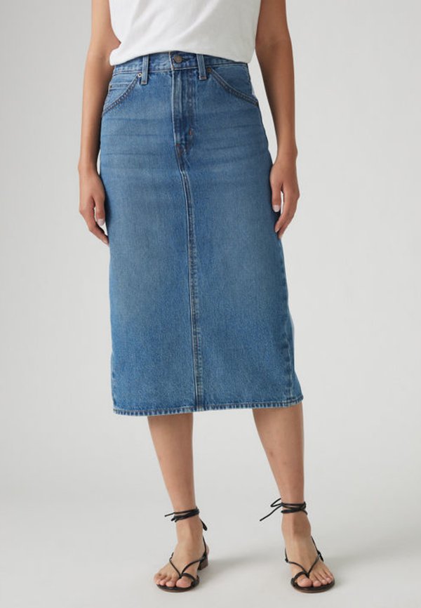 Levi's® HR BACK SLIT SKIRT - Denim skirt - meadow games clean hem
