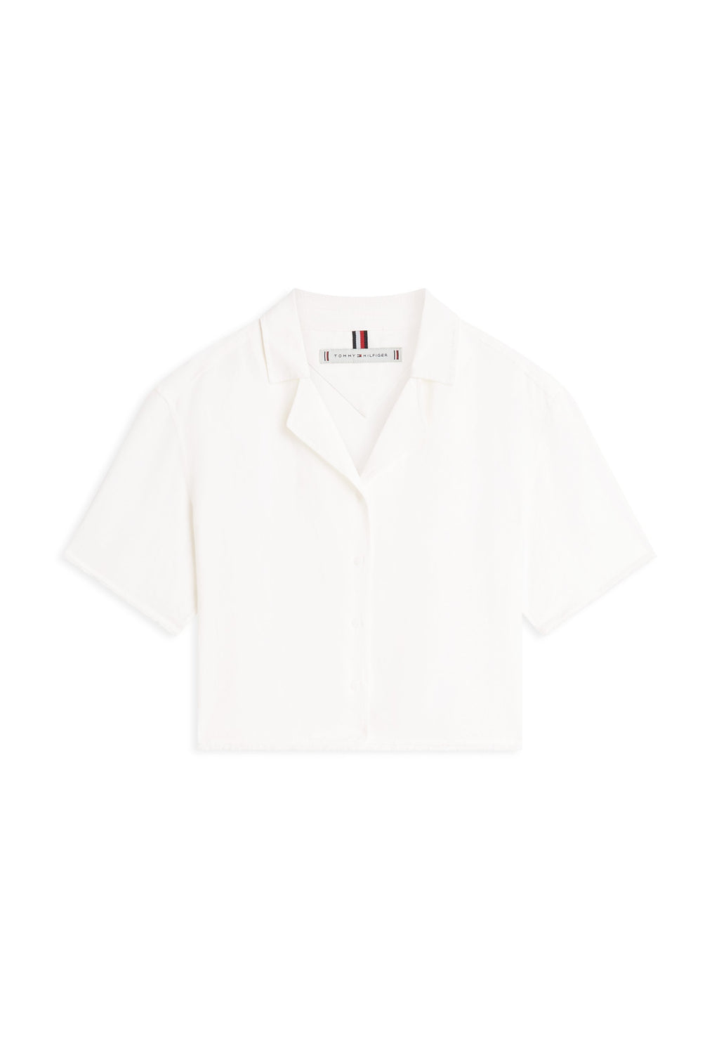 RELAXED FIT FRAYED LINEN BLEND SHIRT Media 1
