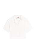 RELAXED FIT FRAYED LINEN BLEND SHIRT Media 1