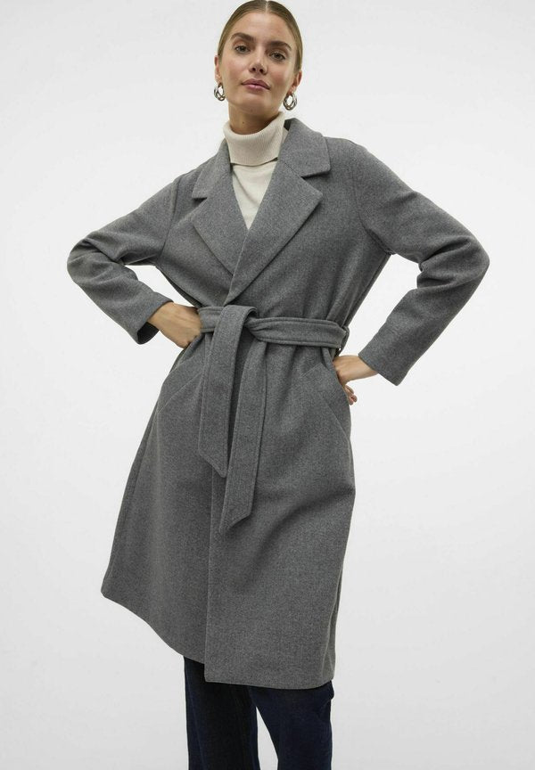 Vero Moda VMFORTUNEAYA - Classic coat - medium grey melange