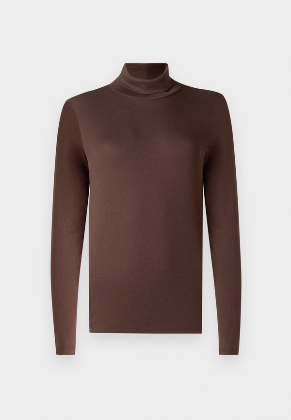 TOM TAILOR ROLLNECK - Long sleeved top - dark pecan brown