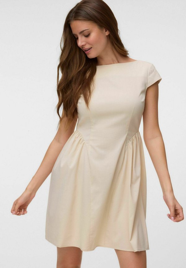 Vero Moda DRESS VMNADI SHORT DRESS - Day dress - oatmeal