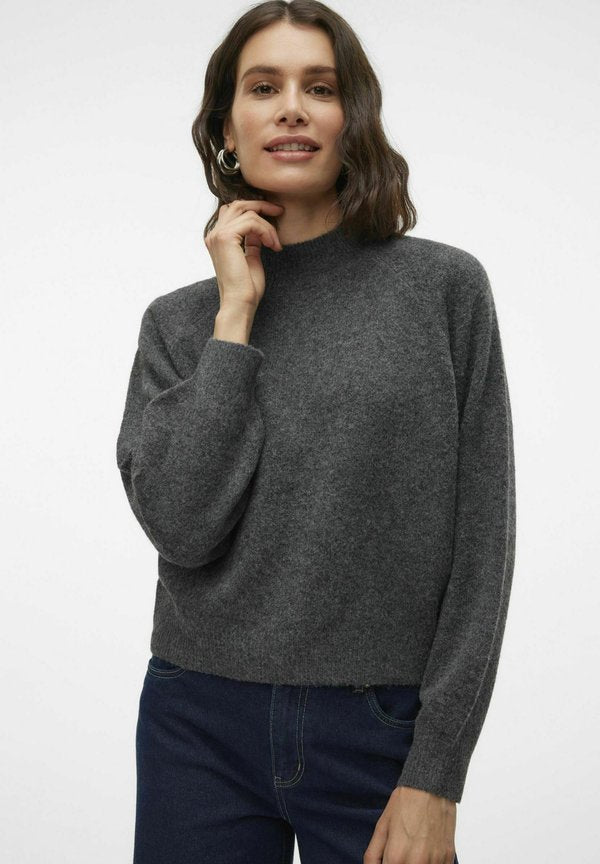 Vero Moda VMLEAF - Jumper - dark grey melange