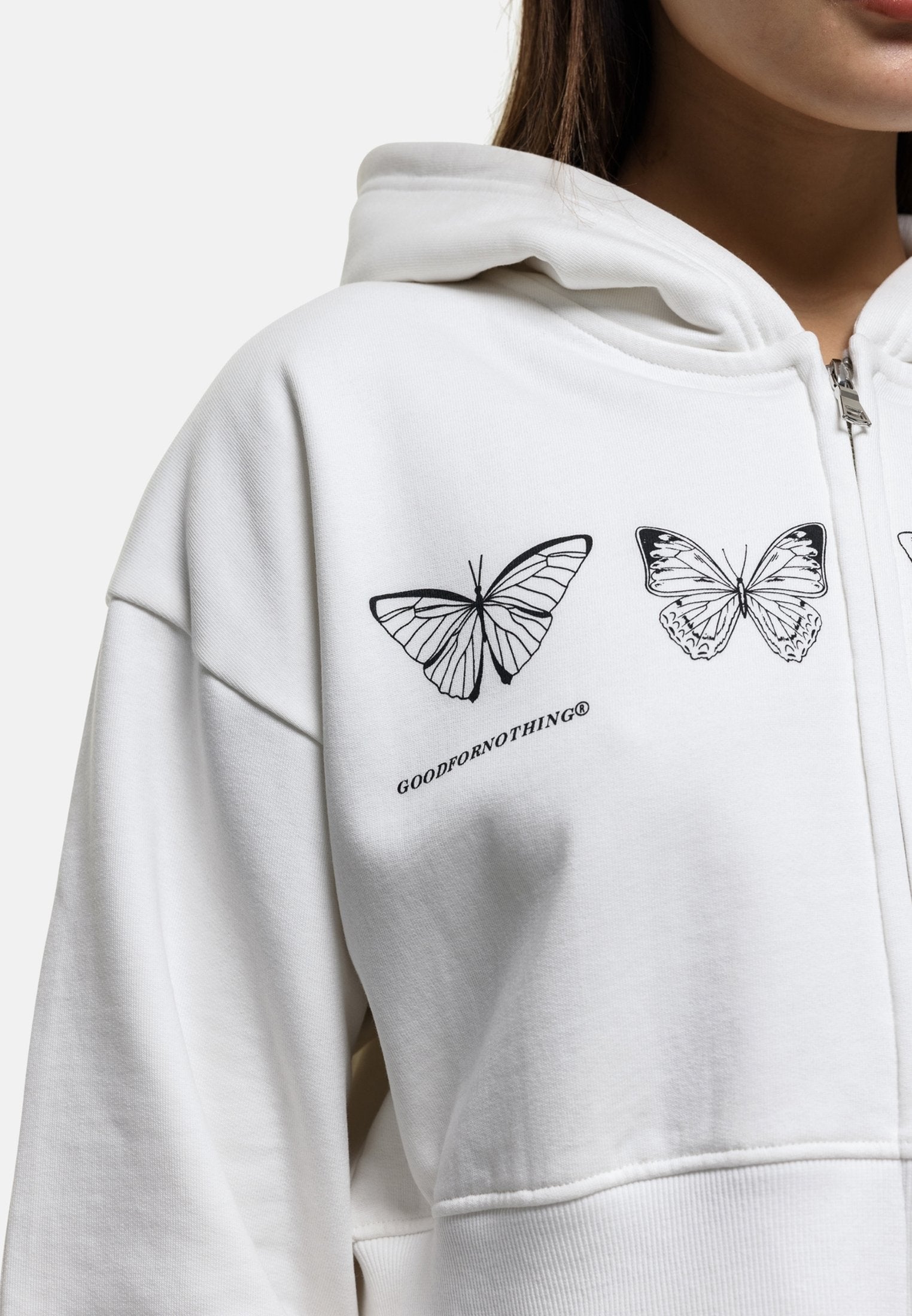 Good For Nothing METAMORPHOSIS OFF WHITE CROPPED HOODIE