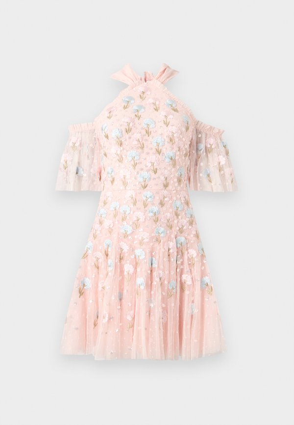 Needle & Thread DANDELION DITSY HALTER NECK MICRO MINI DRESS