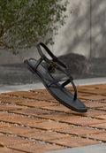 Tommy Hilfiger BUCKLE THONG - T-bar sandals - black