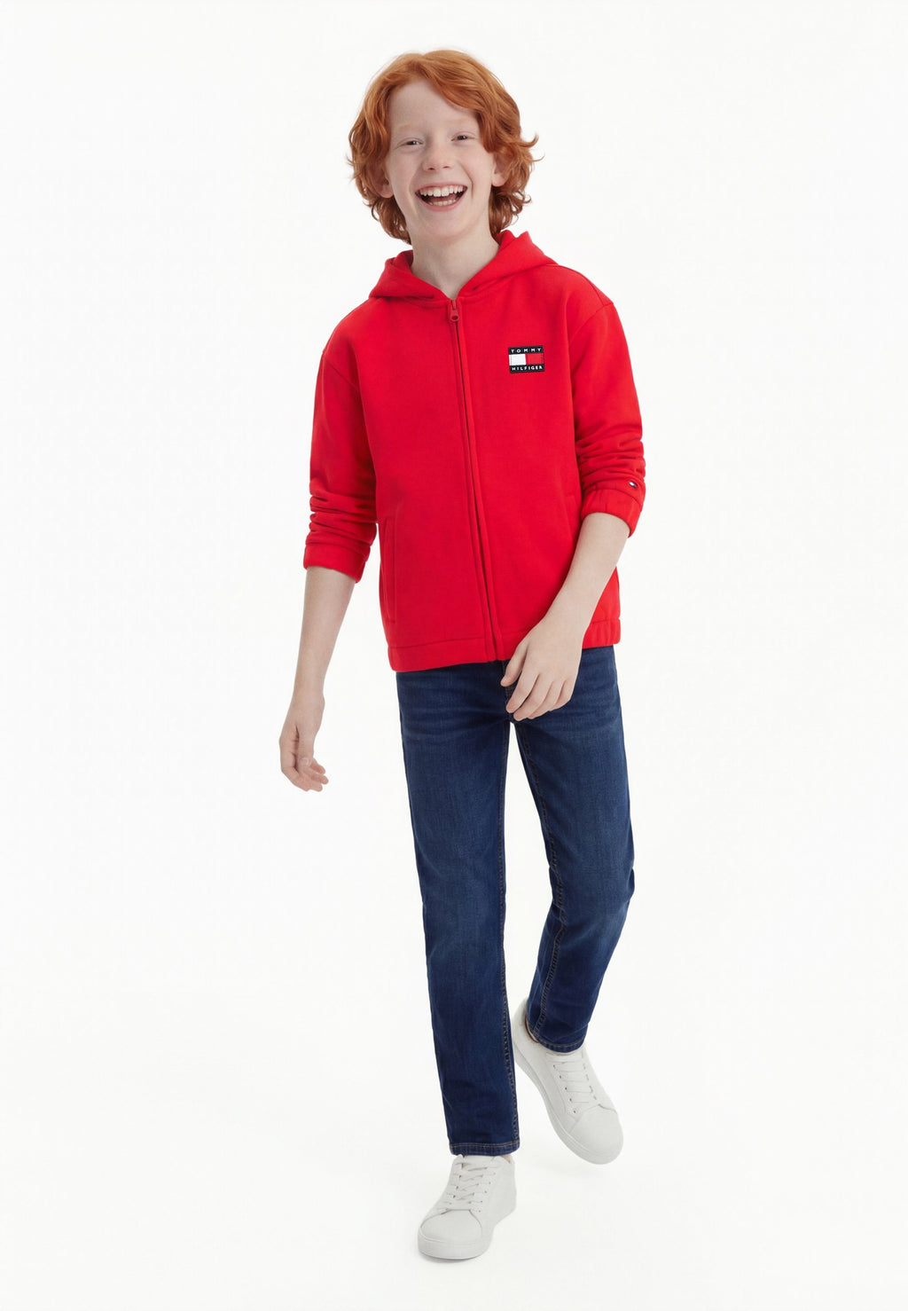 COLOUR-BLOCKED BACK LOGO ZIP-THRU HOODY Media 2