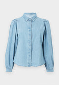 Vero Moda Denim VMNILY - Button-down blouse - light blue denim