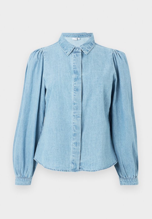 Vero Moda Denim VMNILY - Button-down blouse - light blue denim