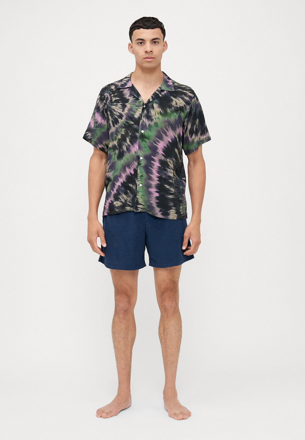 Bather FIG SWIRL TIE DYE PRINTED CAMP SHIRTS
