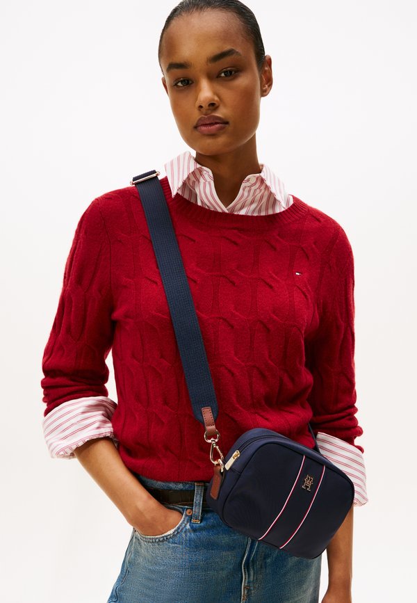 Tommy Hilfiger TH MONOGRAM CROSSBODY CAMERA BAG - Cross body bag - space blue