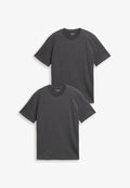 TOM TAILOR 2-PACK - Basic T-shirt - dark grey melange