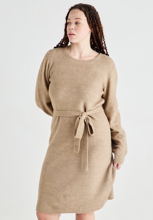 Vero Moda Curve VMCPIPPA -NECK DRESS  - Jumper dress - silver mink melange
