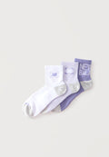 New Balance MULTI LOGO UNISEX 3 PACK - Sports socks - white/smoked violet/dark smoked violet